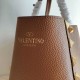 Fake Valentino Roman Stud Tote Bag Brown Grainy Calfskin Replica Fake Valentino Roman Stud Tote Bag Brown Grainy Calfskin Replica