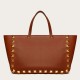 Fake Valentino Roman Stud Tote Bag Brown Grainy Calfskin Replica Fake Valentino Roman Stud Tote Bag Brown Grainy Calfskin Replica