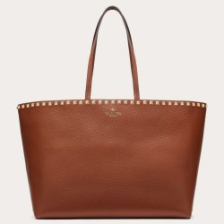 Replica Valentino Rockstud Large Shopping Bag Brown 