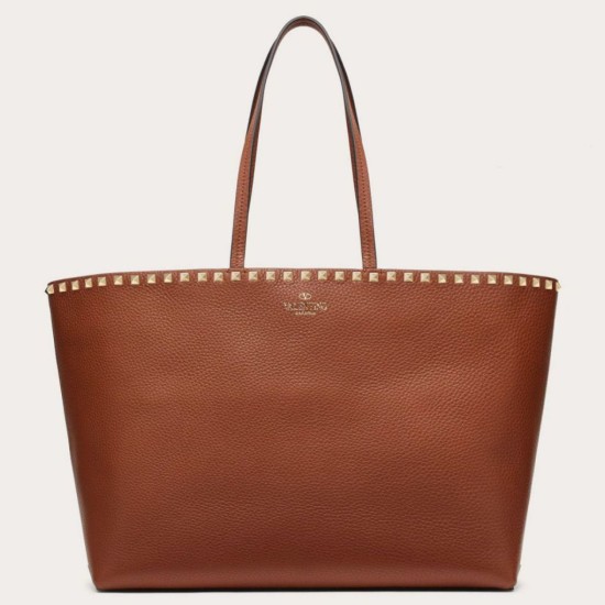 Replica Valentino Rockstud Large Shopping Bag Brown 