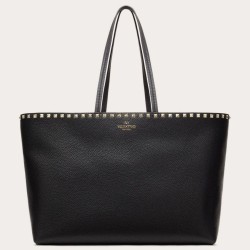 Fake Valentino Rockstud Large Shopping Bag Black  Replica