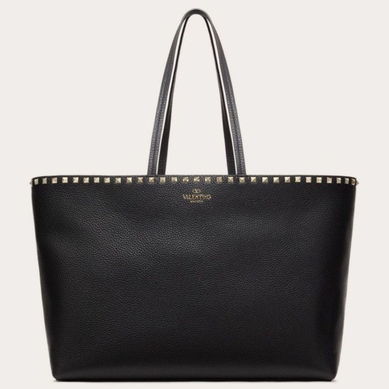 Fake Valentino Rockstud Large Shopping Bag Black  Replica
