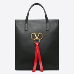 Replica Valentino Garavani Black Large N/S Vring Shopper Bag