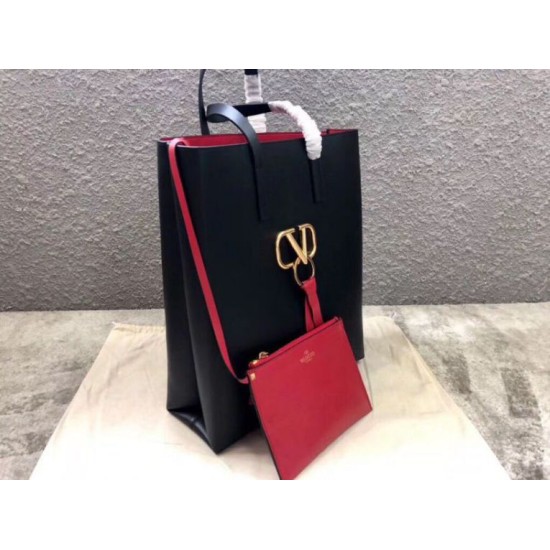 Replica Valentino Garavani Black Large N/S Vring Shopper Bag