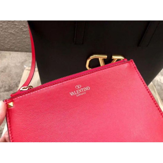 Replica Valentino Garavani Black Large N/S Vring Shopper Bag