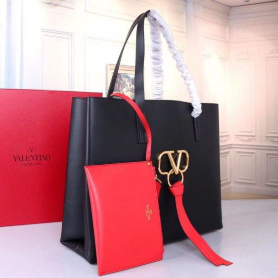 Replica Valentino Garavani Black Large Vring Shopping Tote