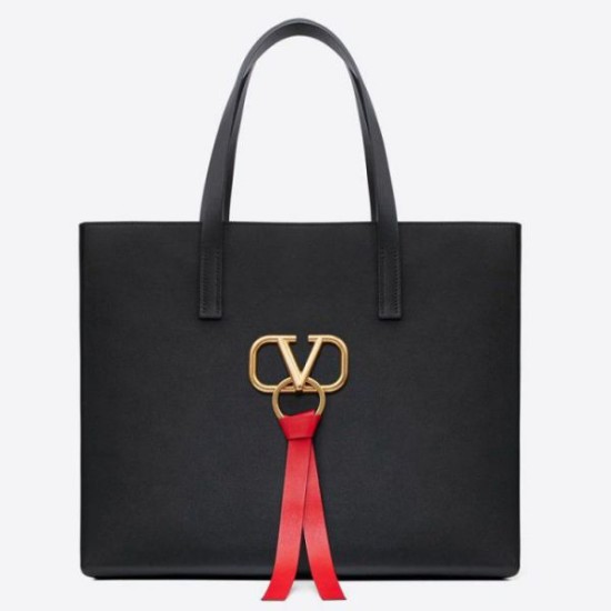 Replica Valentino Garavani Black Large Vring Shopping Tote