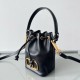 Replica Valentino VLogo Signature Mini Bucket Bag Black Calfskin