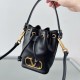 Replica Valentino VLogo Signature Mini Bucket Bag Black Calfskin