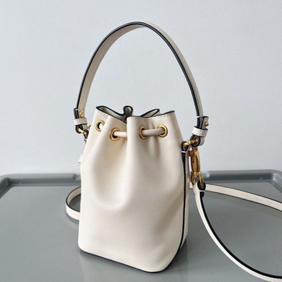 Fake Valentino VLogo Signature Mini Bucket Bag White Calfskin Replica Replica Valentino VLogo Signature Mini Bucket Bag White Calfskin