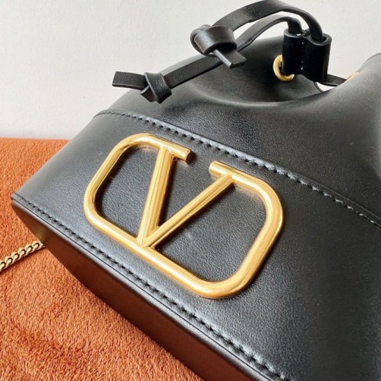 Replica Valentino VLogo Signature Mini Bucket Bag Black 