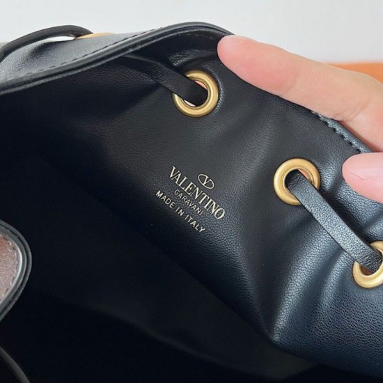 Replica Valentino VLogo Signature Mini Bucket Bag Black 