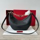 Replica Valentino VLogo Moon Small Hobo Bag with Chain Black 
