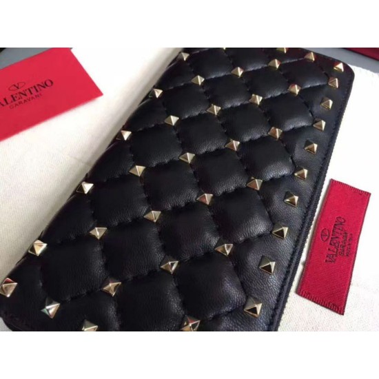Replica Valentino Rockstud Spike Zip Wallet Noir Lambskin Replica Valentino Rockstud Spike Zip Wallet Noir Lambskin