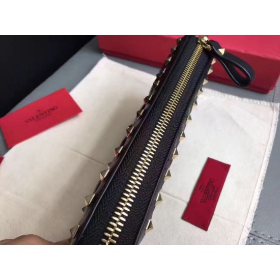 Replica Valentino Rockstud Spike Zip Wallet Noir Lambskin Replica Valentino Rockstud Spike Zip Wallet Noir Lambskin
