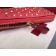 Fake Valentino Rockstud Spike Zip Wallet Red Lambskin Replica