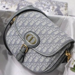 Fake Dior Medium Bobby Bag In Grey Dior Oblique Canvas Replica