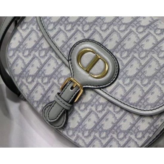 Fake Dior Medium Bobby Bag In Grey Dior Oblique Canvas Replica