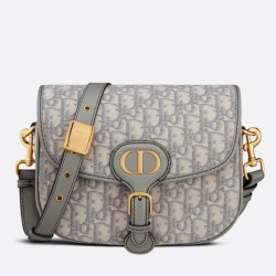 Fake Dior Medium Bobby Bag In Grey Dior Oblique Canvas Replica