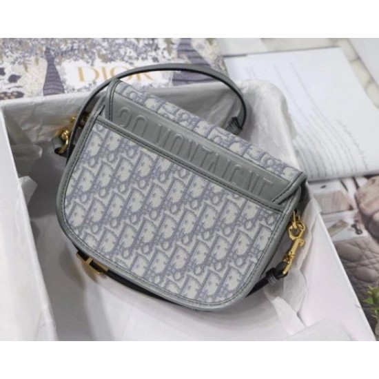 Fake Dior Medium Bobby Bag In Grey Dior Oblique Canvas Replica