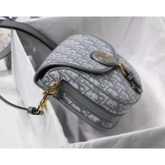 Fake Dior Medium Bobby Bag In Grey Dior Oblique Canvas Replica