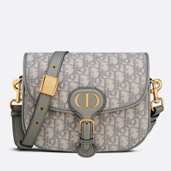 Fake Dior Medium Bobby Bag In Grey Dior Oblique Canvas Replica