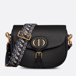 Replica Dior Large Bobby Bag In Black Grained Calfskin