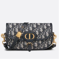 Fake Dior Bobby East-West Bag In Blue Dior Oblique Canvas Replica