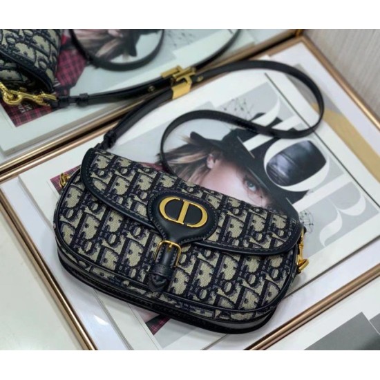 Replica Dior Bobby East-West Bag In Blue Dior Oblique Canvas Fake Dior Bobby East-West Bag In Blue Dior Oblique Canvas Replica