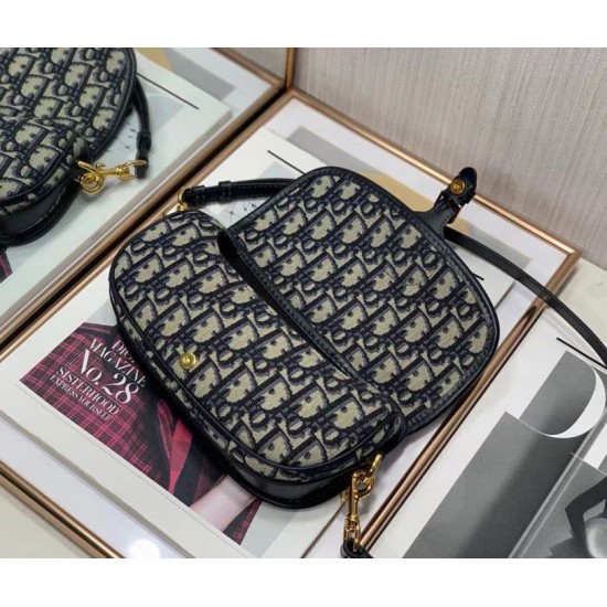 Replica Dior Bobby East-West Bag In Blue Dior Oblique Canvas Fake Dior Bobby East-West Bag In Blue Dior Oblique Canvas Replica