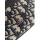 Replica Dior Mini Rider 2.0 Zipped Messenger Bag in Beige Oblique with Black Leather