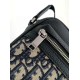 Replica Dior Mini Rider 2.0 Zipped Messenger Bag in Beige Oblique with Black Leather