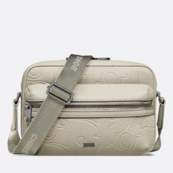 Fake Dior Rider 2.0 Zipped Messenger Bag in Beige Gravity Leather Replica