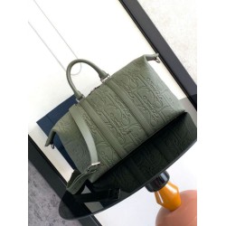 Fake Dior Weekender 40 Bag in Khaki Dior Gravity Leather Replica