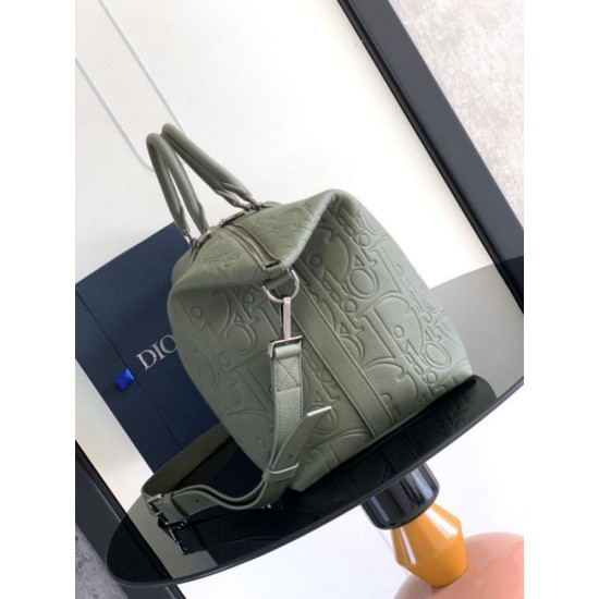 Fake Dior Weekender 40 Bag in Khaki Dior Gravity Leather Replica