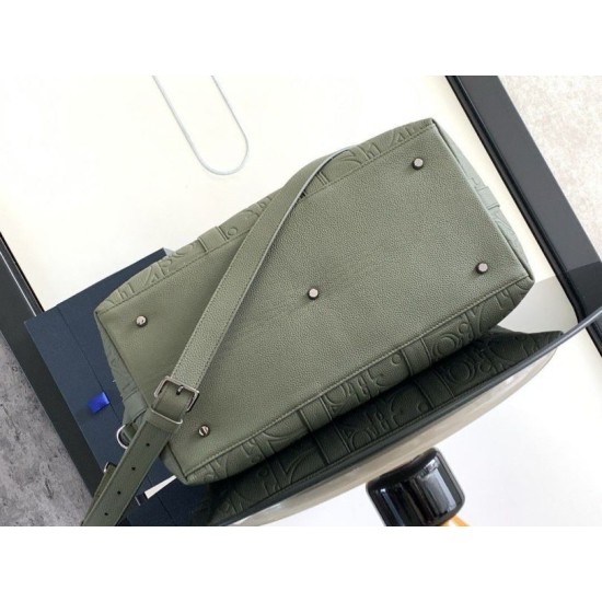 Fake Dior Weekender 40 Bag in Khaki Dior Gravity Leather Replica