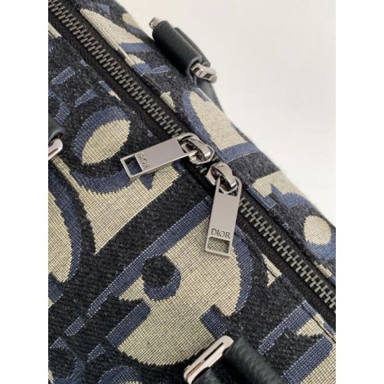 Replica Dior Weekender 40 Bag in Beige Maxi Dior Oblique Jacquard