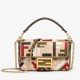 Fake Fendi Baguette Mini Bag in Canvas with Multicolor FF Embroidery Replica