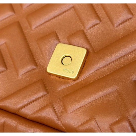 Replica Fendi Medium Baguette Bag in Brown FF Nappa Leather