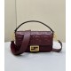 Replica Fendi Medium Baguette Bag in Burgundy FF Nappa Leather