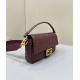 Replica Fendi Medium Baguette Bag in Burgundy FF Nappa Leather