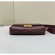 Replica Fendi Medium Baguette Bag in Burgundy FF Nappa Leather