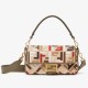 Fake Fendi Baguette Medium Bag in Canvas with Multicolor FF Embroidery Replica