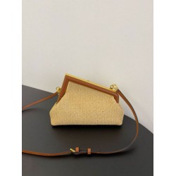 Replica Fendi First Small Bag in Natural Raffia Straw Fake Fendi First Small Bag in Natural Raffia Straw Replica