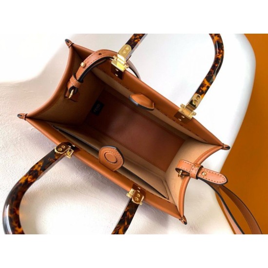 Replica Fendi Sunshine Small Tote Bag In Brown Calfskin