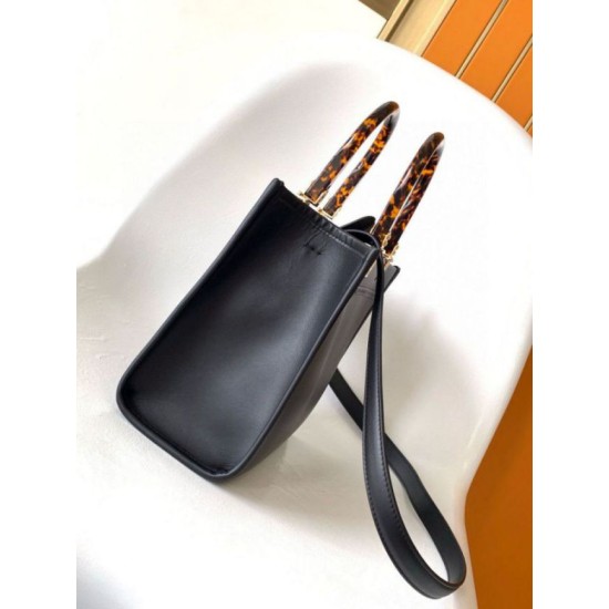 Replica Fendi Sunshine Small Tote Bag In Black Calfskin