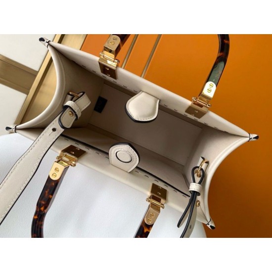Replica Fendi Sunshine Small Tote Bag In White Calfskin