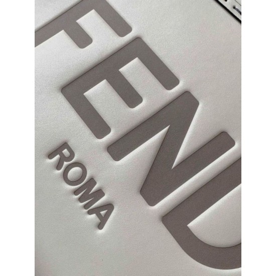 Replica Fendi Sunshine Small Tote Bag In White Calfskin