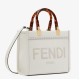 Replica Fendi Sunshine Small Tote Bag In White Calfskin