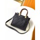 Replica Fendi Sunshine Small Tote Bag In Black FF Calfskin
